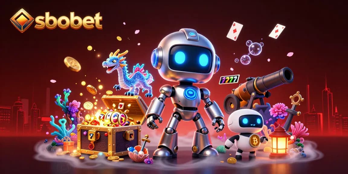 Experience thrilling sbobet action with interactive characters and vibrant casino elements.