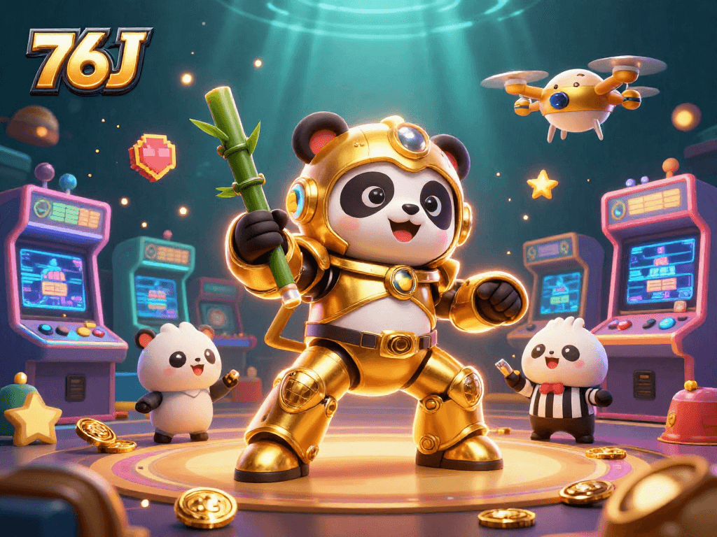 O 76J proporciona uma experiência de jogo única com robôs de pula-pula e pôquer em ação.
