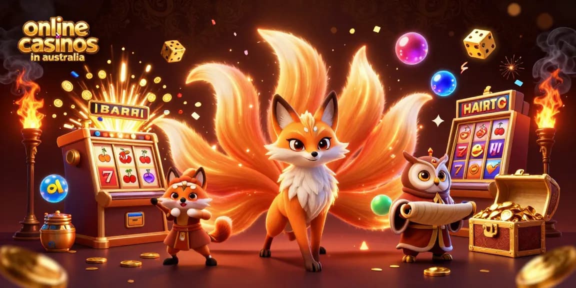 Experience the thrill of online casinos in australia with vibrant characters and dynamic game elements.