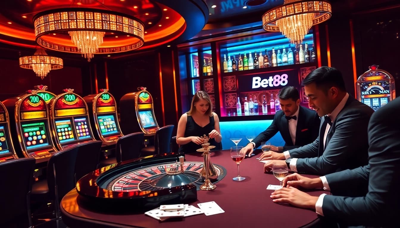 Experience high-stakes excitement at Bet88.com with engaging casino games and vibrant atmosphere.