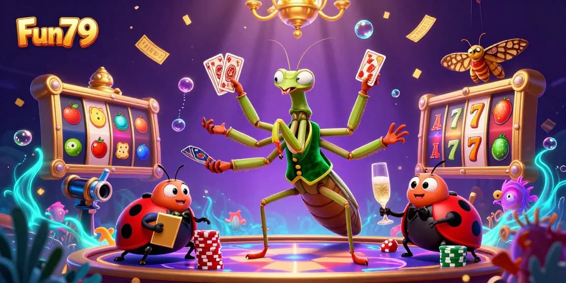 Experience thrilling games at Fun79 with vibrant cartoon characters and dynamic casino elements.
