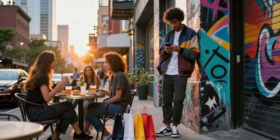 Discover fashion trends at https://shs-dome5.com/ in a stylish urban scene with vibrant street art.