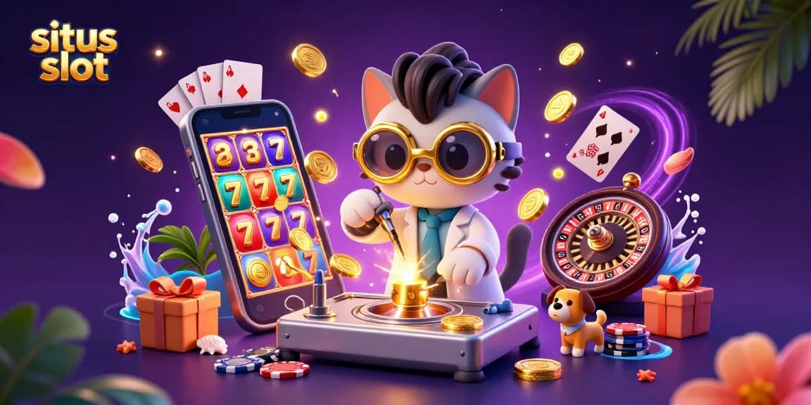 Experience exciting slots with the playful elements of situs slot in a vibrant 3D scene.