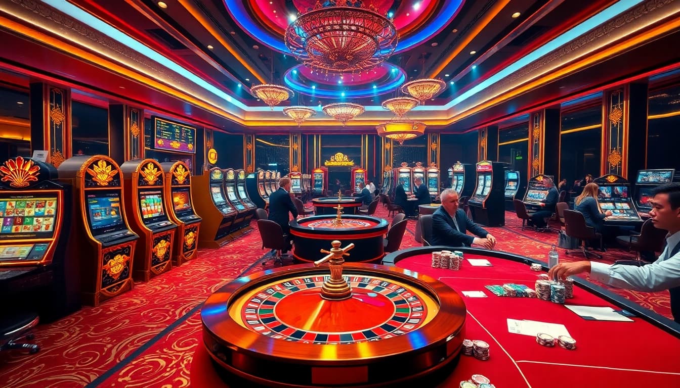 Engage in thrilling casino games at topclub with professional dealers and vibrant slot machines.