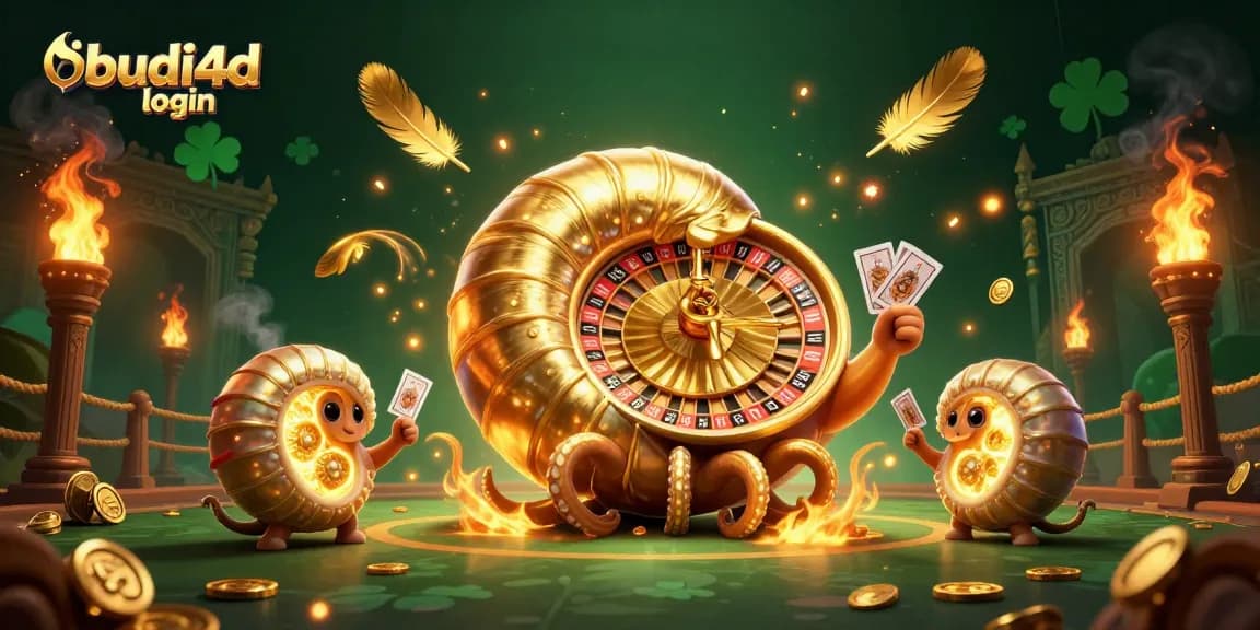 Experience the excitement of budi4d login with this dynamic casino-themed illustration.