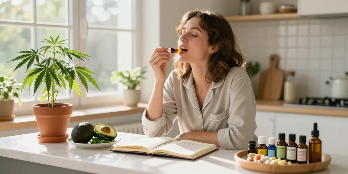 Pin High hemp CBD oil drops enhance natural wellness with fresh ingredients and calm atmosphere.