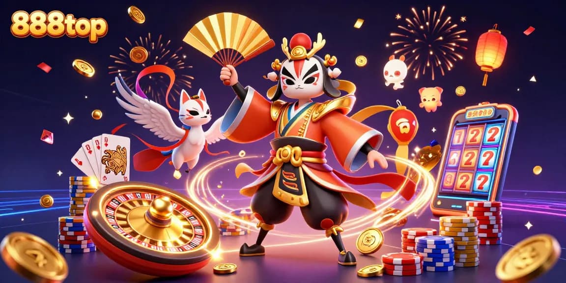 Enjoy thrilling games at 888top with vibrant characters and dynamic casino elements exploding around!