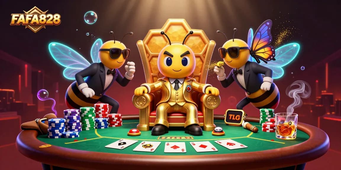 Engage with FAFA828's thrilling poker scene featuring vibrant characters and game elements in action.