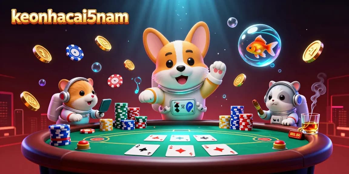 Engage with thrilling bets at keonhacai5nam in a dynamic casino adventure scene.