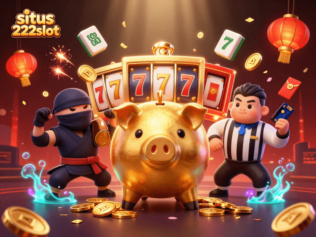 Permainan slot online situs 222slot dengan visual atraktif dan simbol keberuntungan.