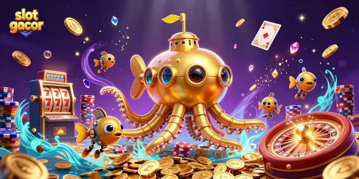 Experience thrilling slot gacor adventures with an enchanting underwater casino scene.
