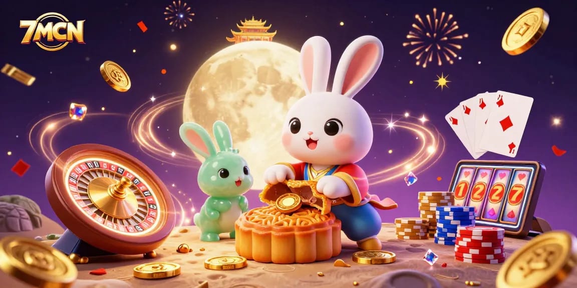 Experience thrilling wins at 7MCN with a captivating scene of lunar themed gambling delights.