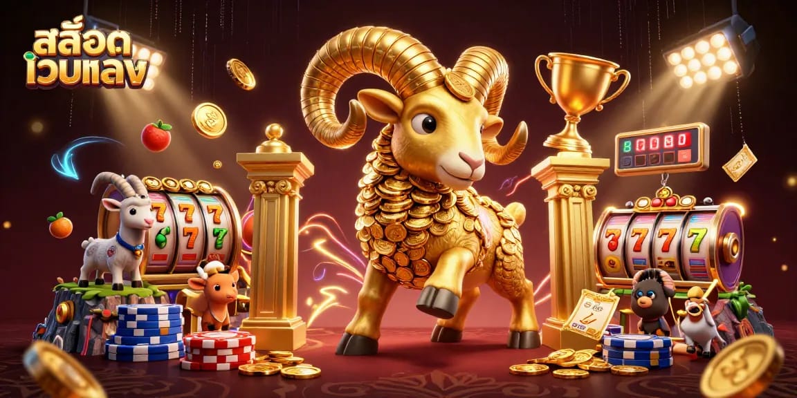 Experience thrilling winning moments with สล็อตเว็บตรง showcased in this dynamic 3D illustration.