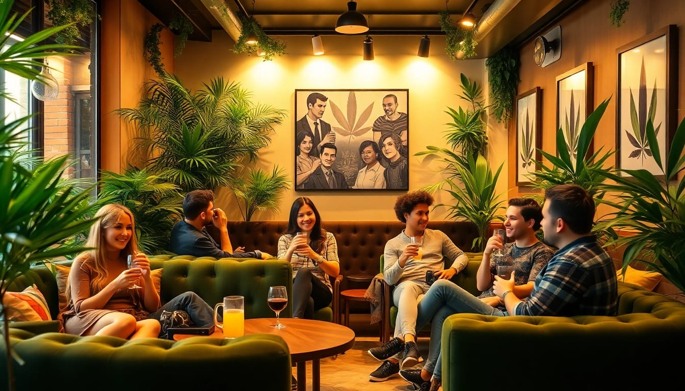 Members enjoying their time at a social club madrid with a cozy, inviting atmosphere.