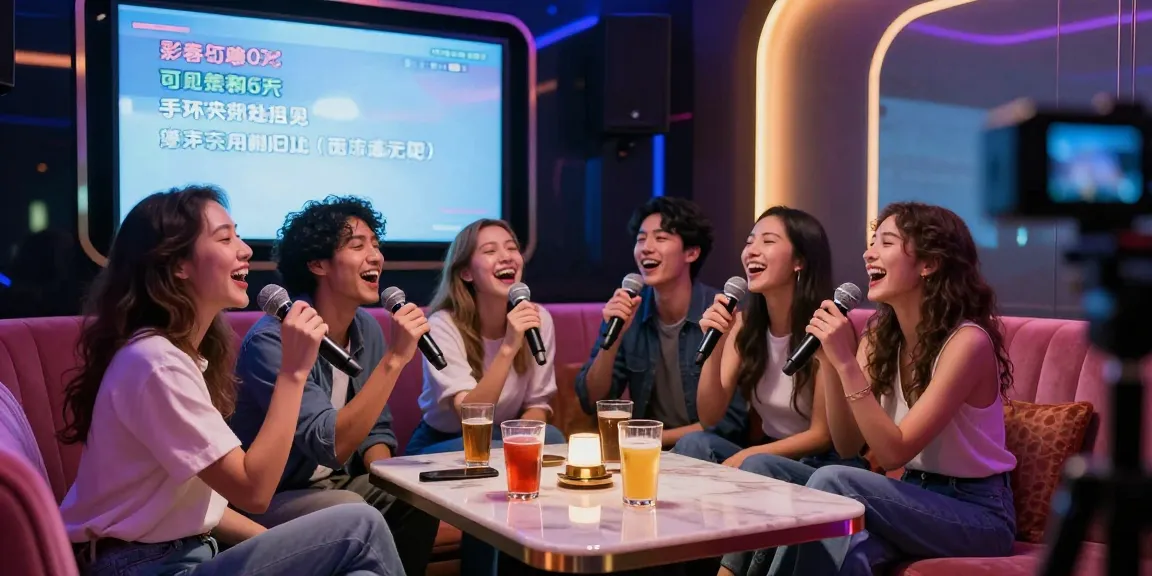 Experience the excitement of 강남 퍼펙트 가라오케 with friends enjoying a fun karaoke night in a vibrant private room.