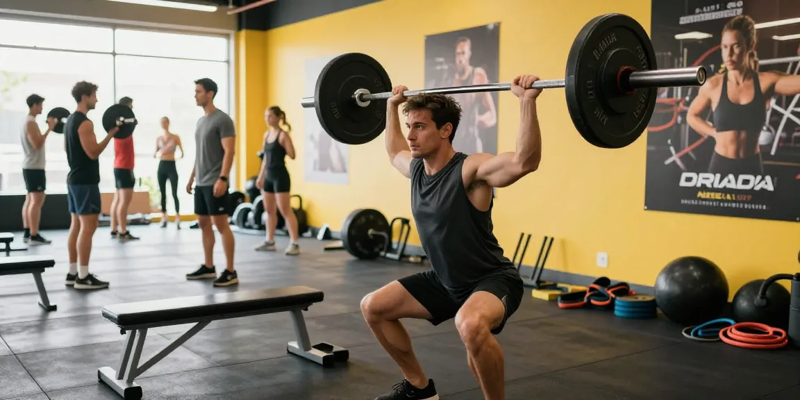Powerful weightlifting scene at Driada Medical Shop gym, showcasing dedication to health and fitness.