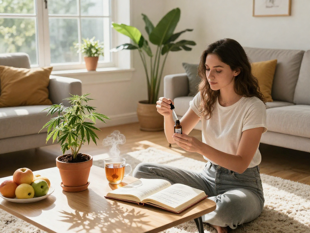 Best weed delivery service providing premium CBD oil and natural wellness products in a calming home environment.