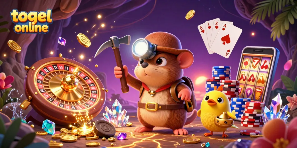 Mengasah keterampilan togel online dengan karakter menarik di latar belakang kasino yang penuh cuan.