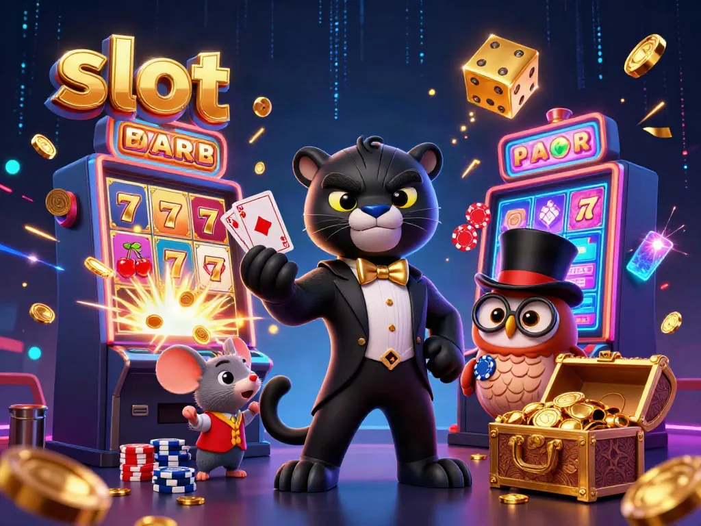 Menangkan slot dengan gaya, panther membagikan kartu, dan mesin slot meledak koin.