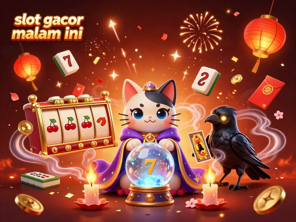 Ilustrasi menarik tentang slot gacor malam ini dengan penjelmaan karakter magis dan elemen kasino