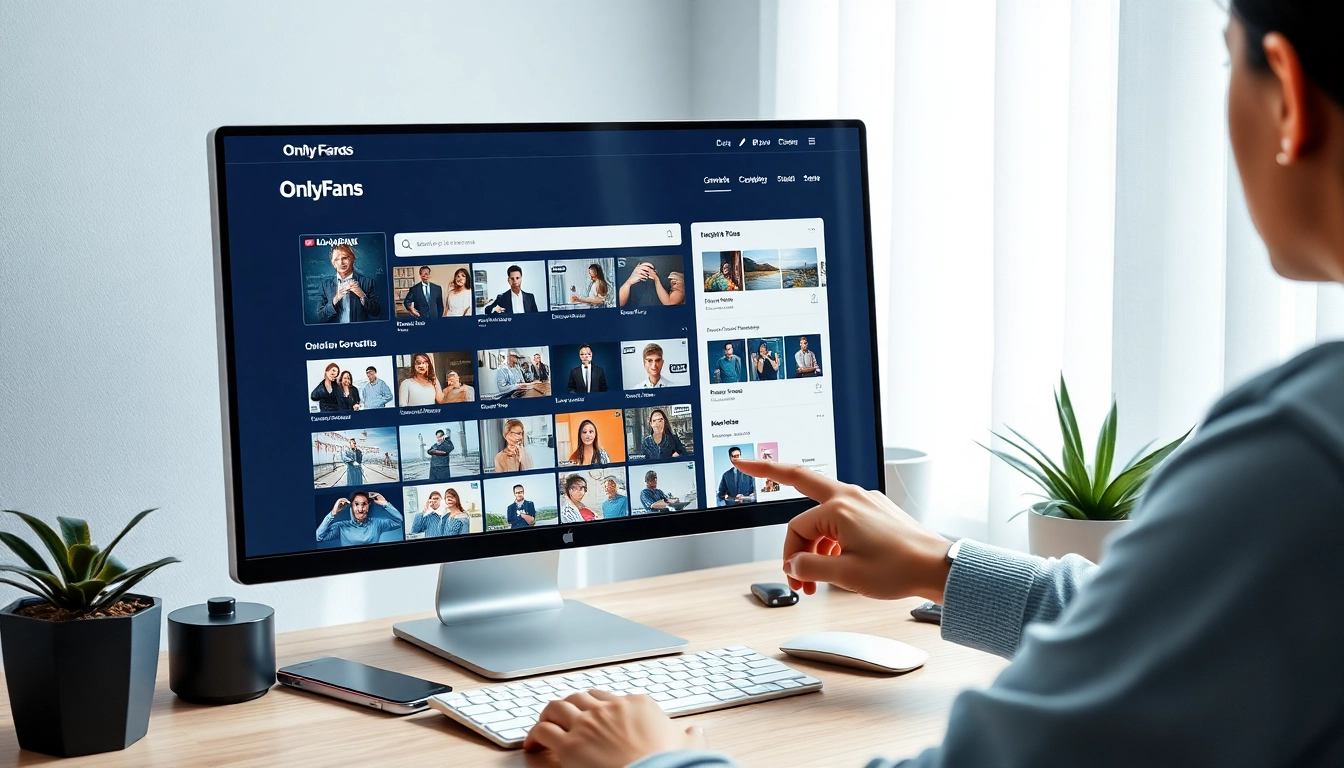 The onlyfans finder displayed on a sleek digital screen showcasing diverse creators, emphasizing accessibility and innovation.