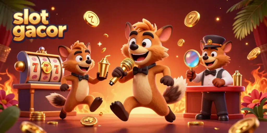 Slot gacor dengan hyena lucu di kasino, membuat suasana menyenangkan.