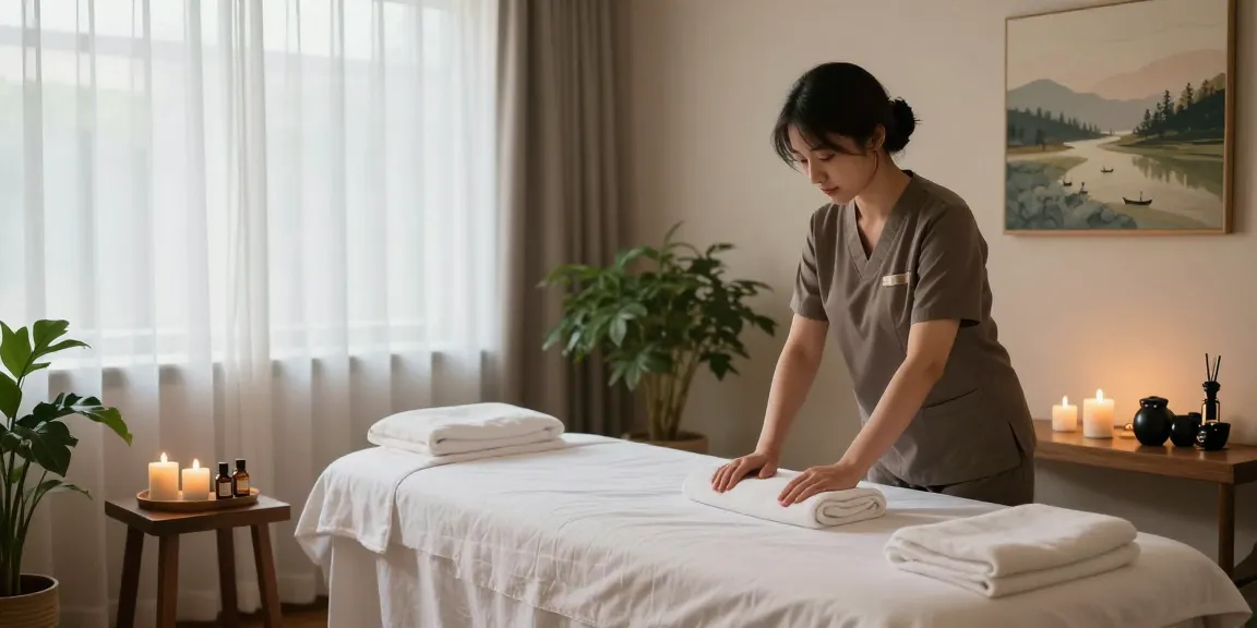 Relaxing spa environment for 스웨디시 massage therapy with tranquil elements and calming ambiance.