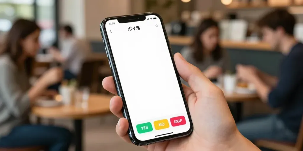 Close-up of a smartphone interface showcasing a user-friendly prediction market app for ポイ活 アプリ.