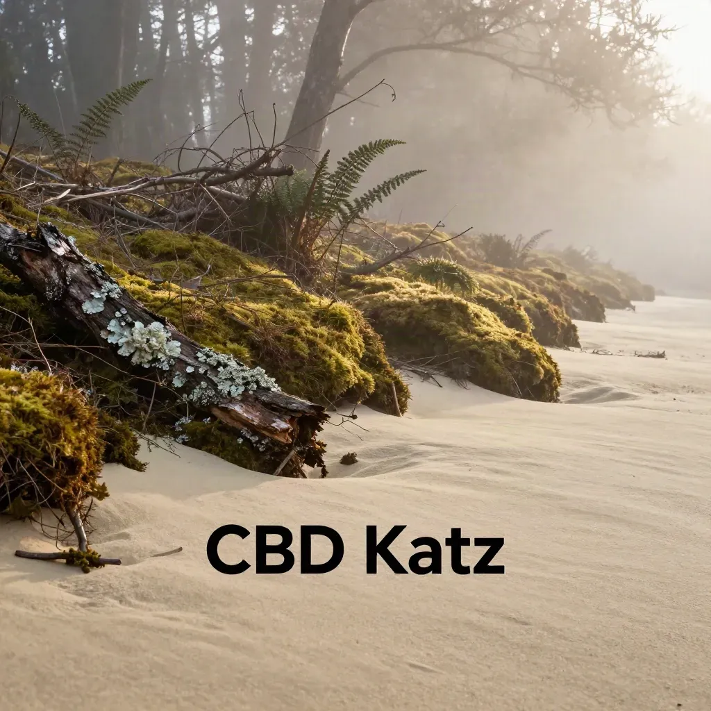 Misty woodland floor with moss, bark and dawn fog, calm open ground for copy.