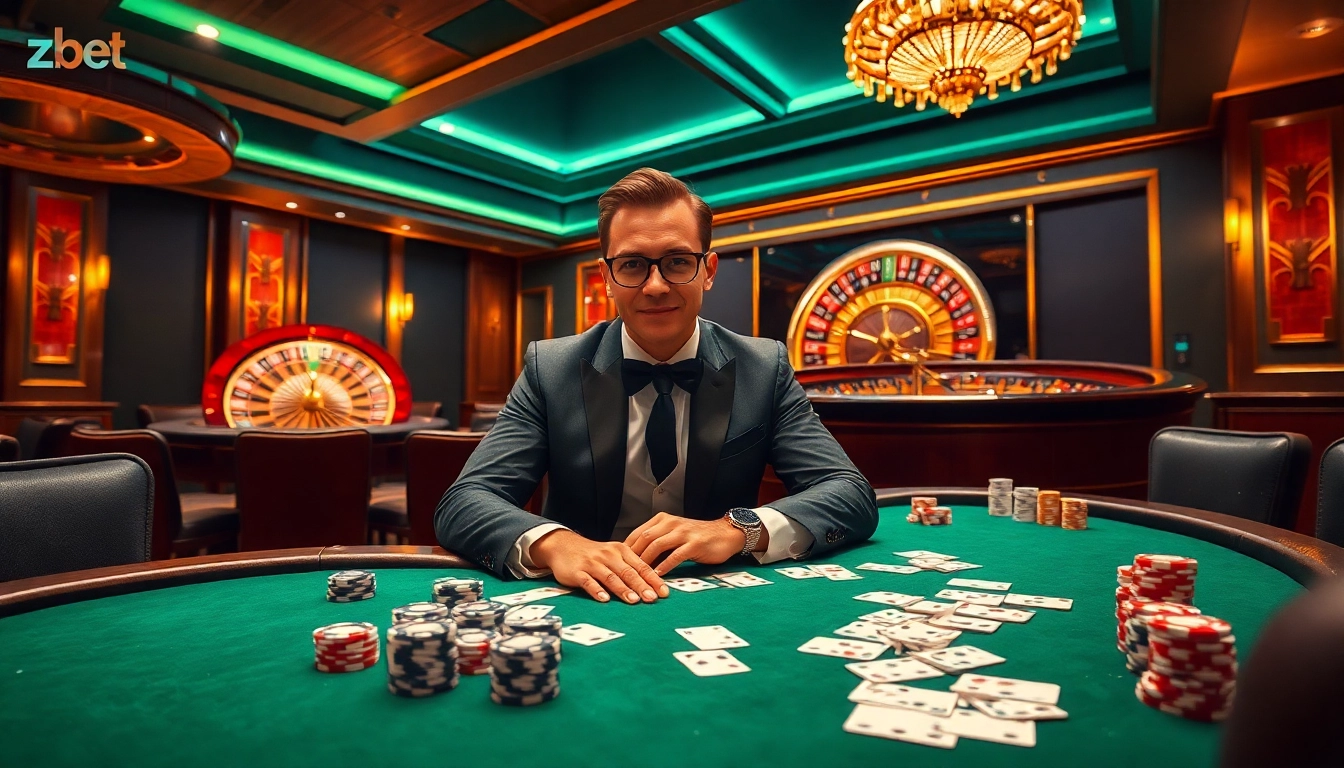 Experience excitement at nhà cái zbet's luxurious poker table with vibrant chips and cards.